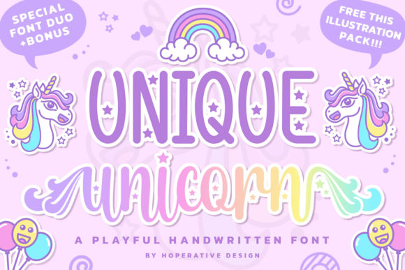 Unique Unicorn: A Playful Font Duo for Whimsical Designs